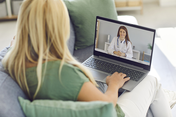 Image of Patient on a virtual appointment